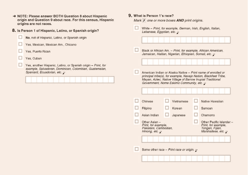 The 2020 Census Form Race and Ethnicity Qs